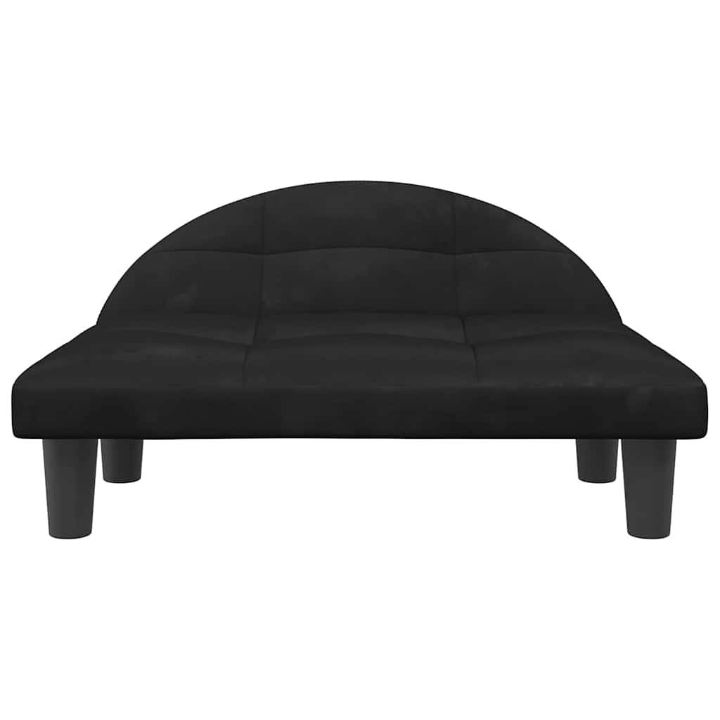 ComfortXL - Canapé lit pour chien en velours et bois pour salon ou chambre Noir 70x52 cm – ComfortXL Pet Living - Image 3
