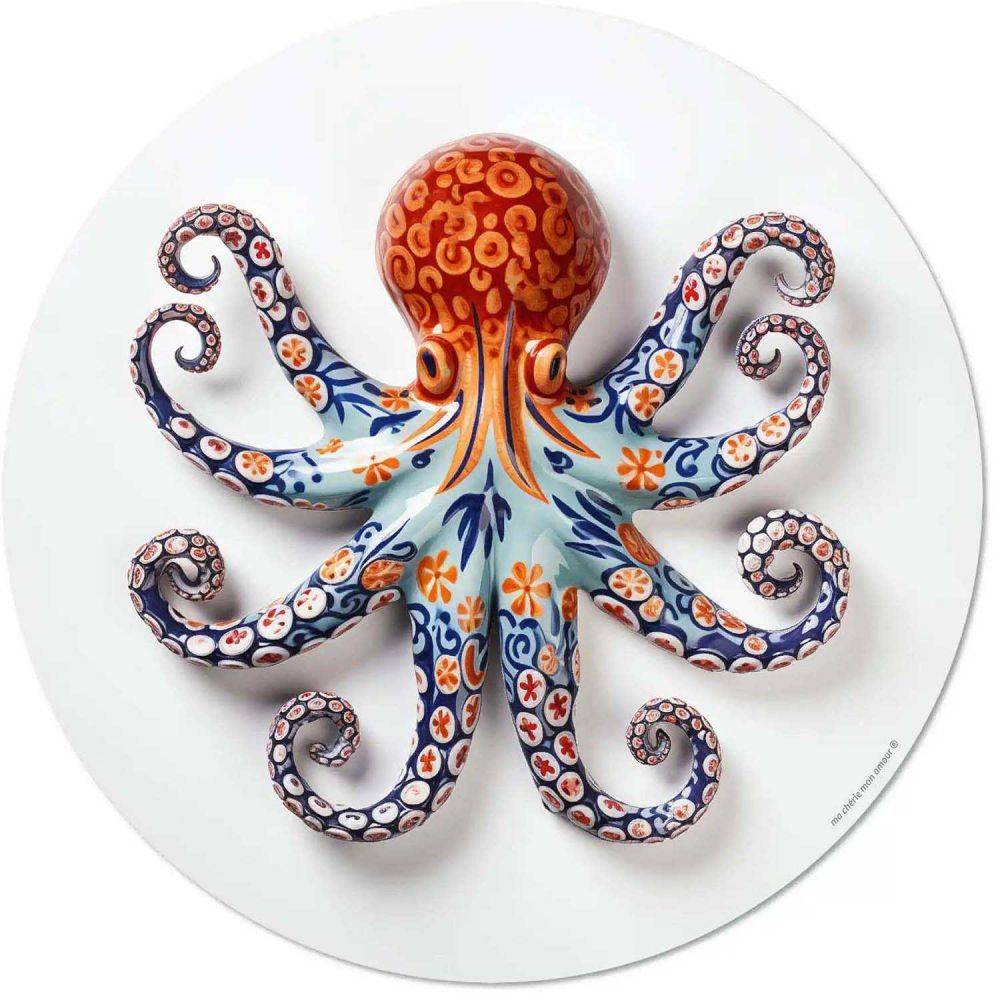 Set de table en vinyle 38 cm Octopus Lot de 6 sets de table motifs assortis - Imagen 3
