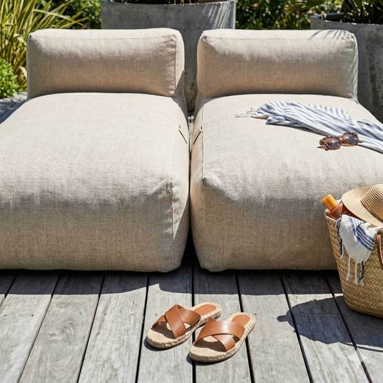Oviala - Salon de jardin modulable avec 2 méridiennes beige Mixi - Oviala - Image 3