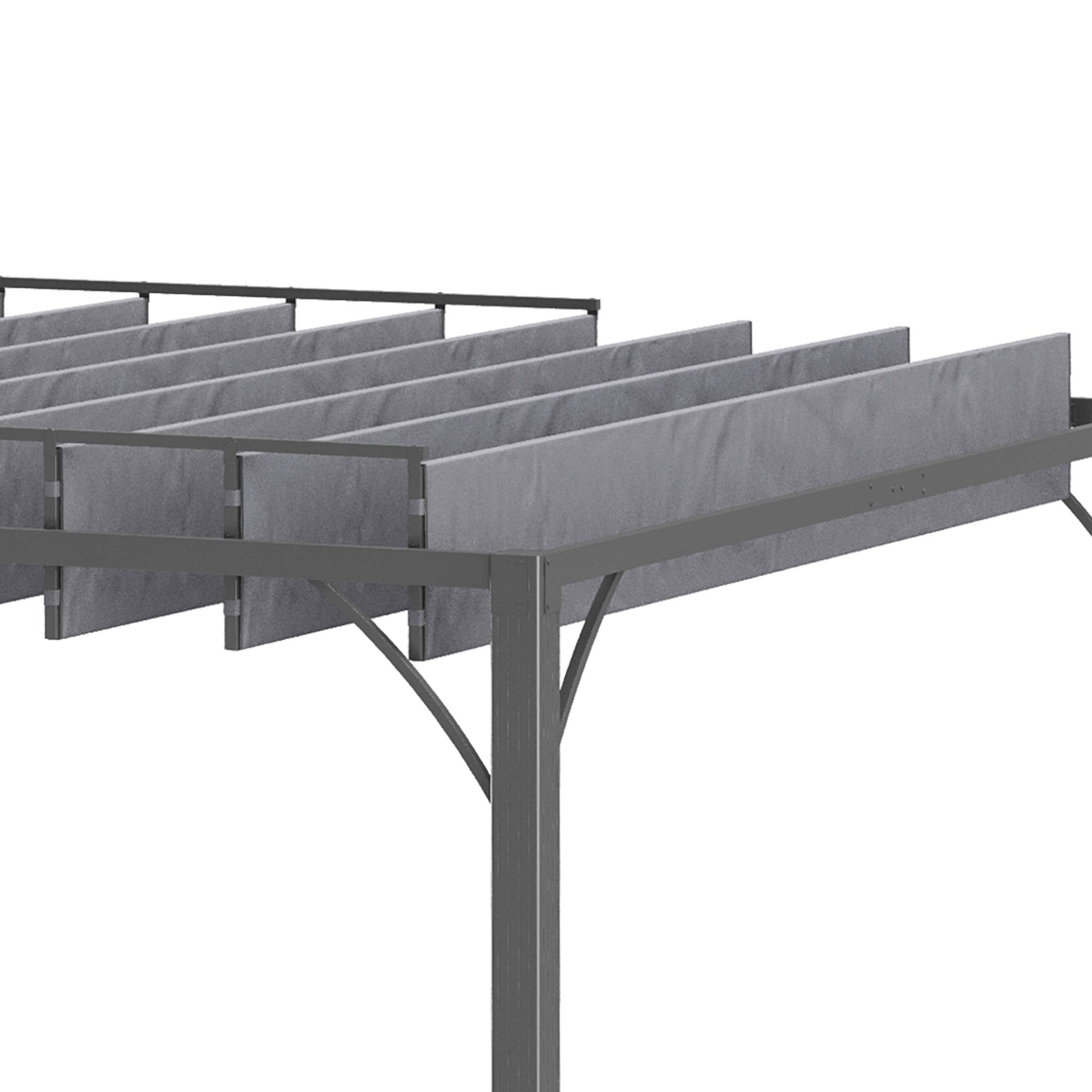 Outsunny - Pergola jardin extérieur 4x3m bioclimatique à lames orientables UV50+ structure aluminium gris - Outsunny - Image 9