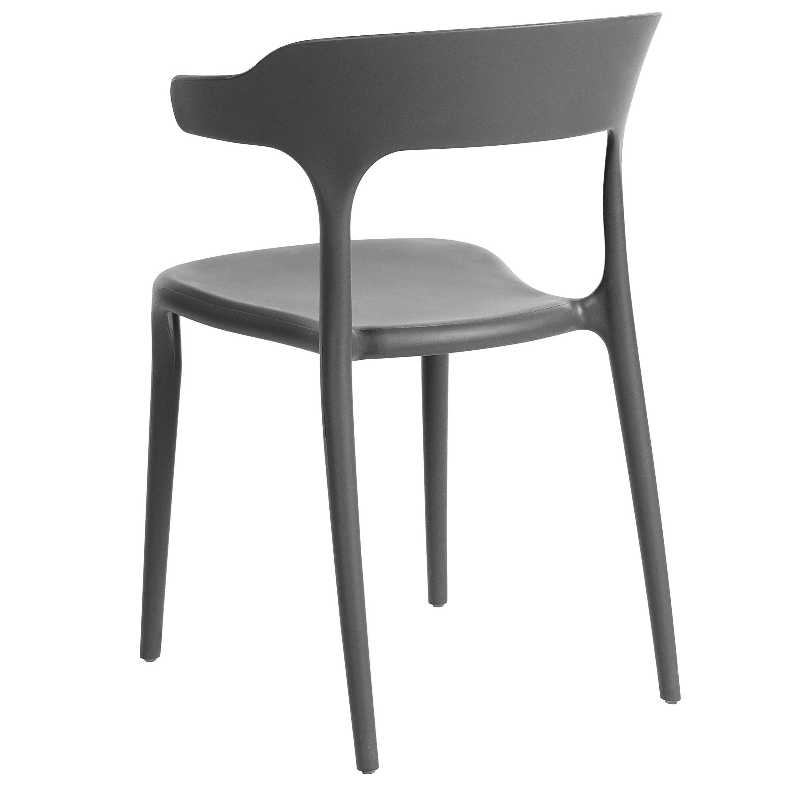Beliani - Lot 8 Chaises de Salle à Manger Gris Foncé en Plastique Empilables à Demi Accoudoirs pour Intérieur et Extérieur Design Moderne - Imagen 7