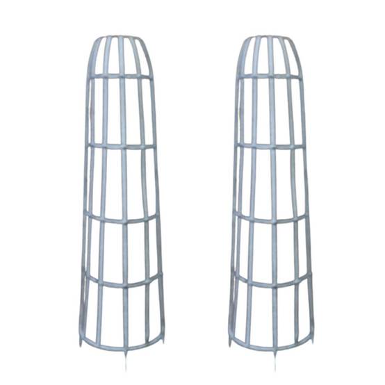 Set de 2 devants de gouttières ou d'arbres métal gris Ht.84-112 cm Chemin de campagne - Imagen 1