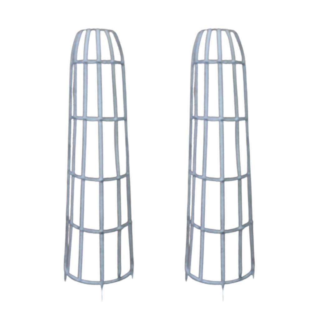Set de 2 devants de gouttières ou d'arbres métal gris Ht.84-112 cm Chemin de campagne - Imagen 1
