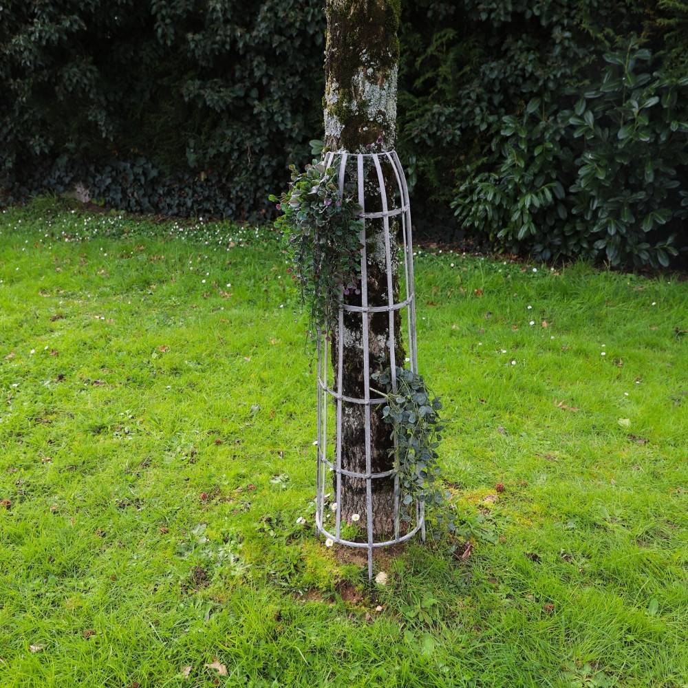Set de 2 devants de gouttières ou d'arbres métal gris Ht.84-112 cm Chemin de campagne - Imagen 2