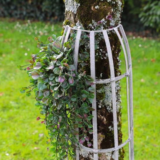 Set de 2 devants de gouttières ou d'arbres métal gris Ht.84-112 cm Chemin de campagne - Imagen 3