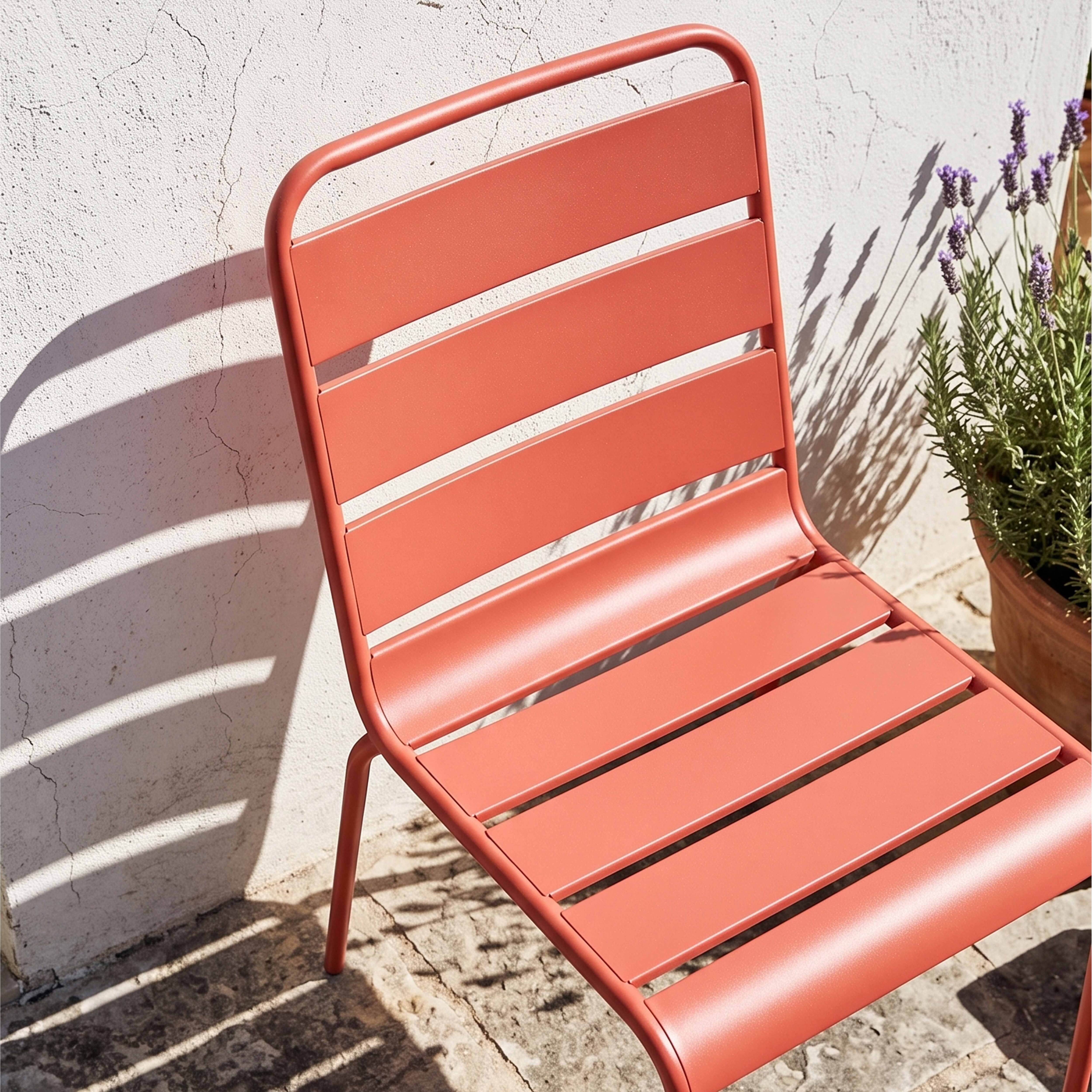 Oviala - Chaise de jardin en métal argile Palavas - Oviala - Imagen 3