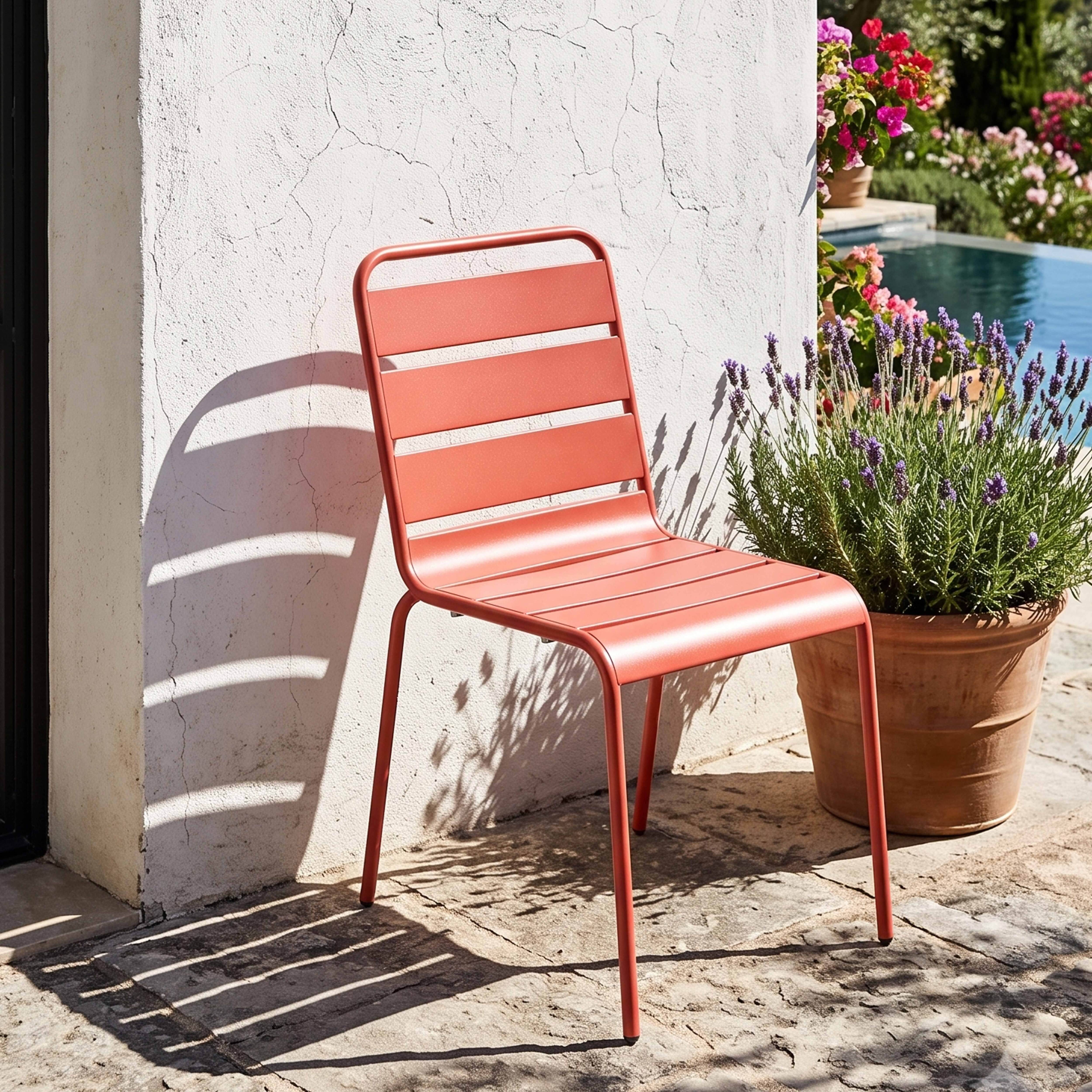 Oviala - Chaise de jardin en métal argile Palavas - Oviala - Imagen 2