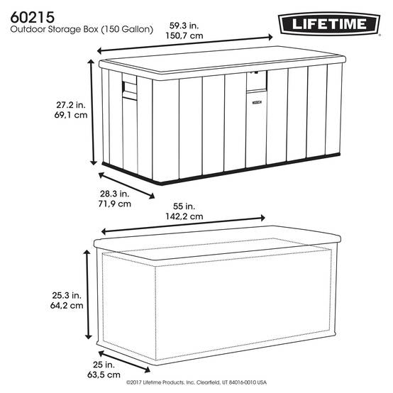 Lifetime - Coffre de rangement d'exterieur résine verrouillable 567L LIFETIME #60215 - Image 8