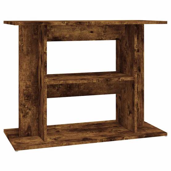 Meuble Aquarium Bois d'Ingénierie Support Rangement 80x35x60cm Chêne Fumé - ComfortXL Outdoor Living - Image 2