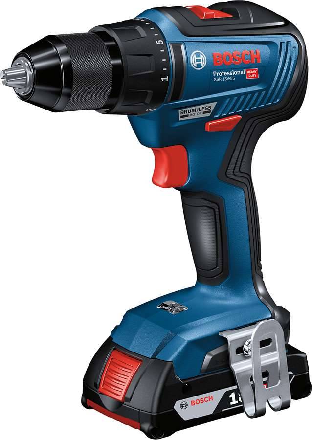 Bosch - Perceuse visseuse GSR 18V-55 - BOSCH - 2 Batteries 18V 2Ah - chargeur - L-Boxx - 06019H5205 - Imagen 2