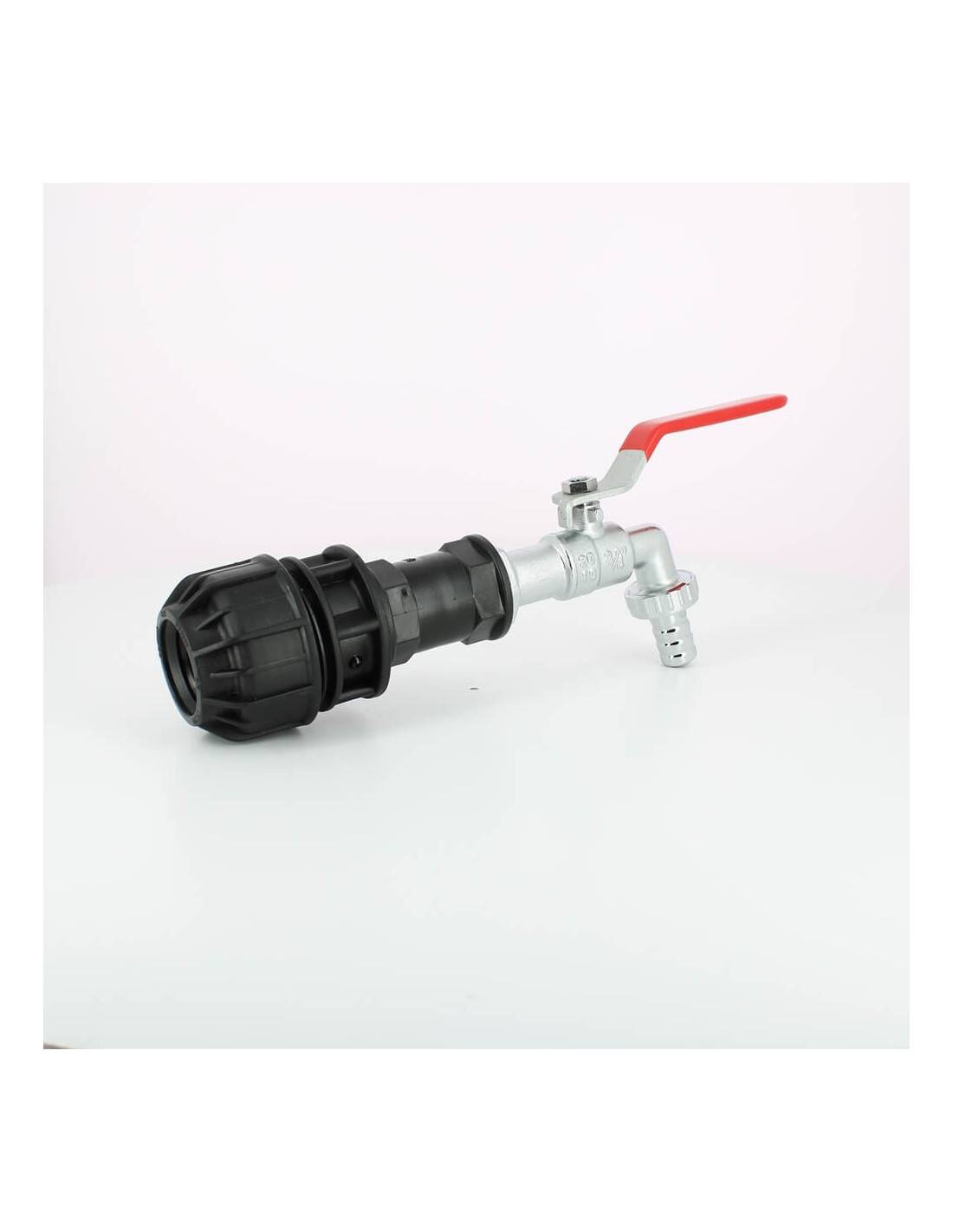 Robinet laiton chromé 15 mm - kit couplage cuve - Imagen 2