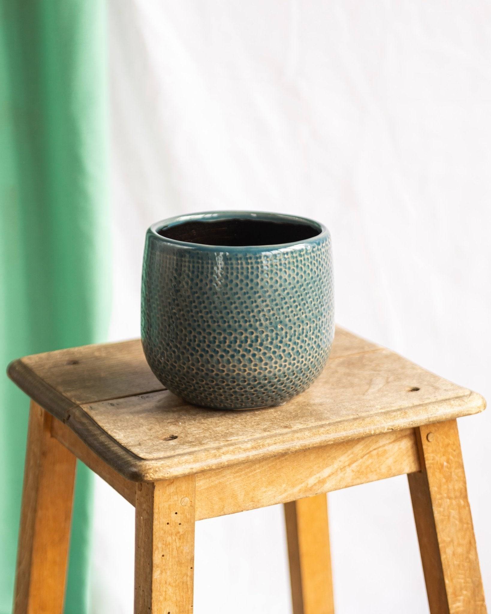 Cache pot Bari bleu- La Green Touch - Image 1