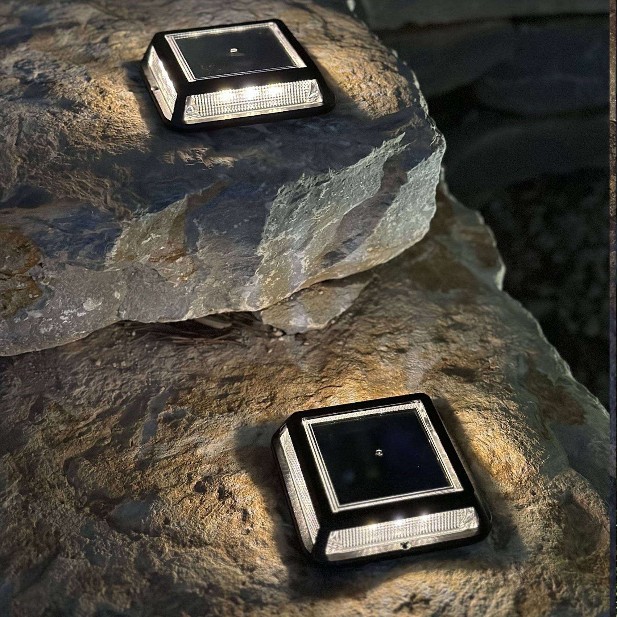 Lumisky - Lot de 2 balise solaires QUADRY Noir Aluminium D12cm - Imagen 5