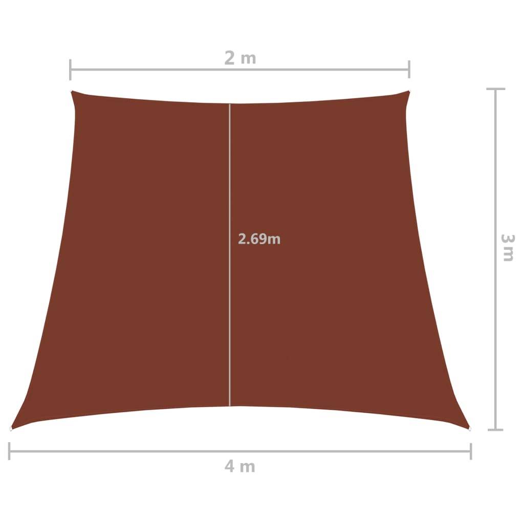 Helloshop26 - Voile toile d'ombrage parasoltissu oxford trapèze 2/4 x 3 m terre cuite - Imagen 6