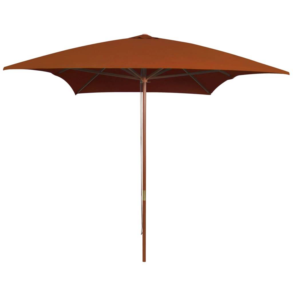 Helloshop26 - Parasol d'extérieur avec mât en bois 200 x 300 cm orange - Imagen 1