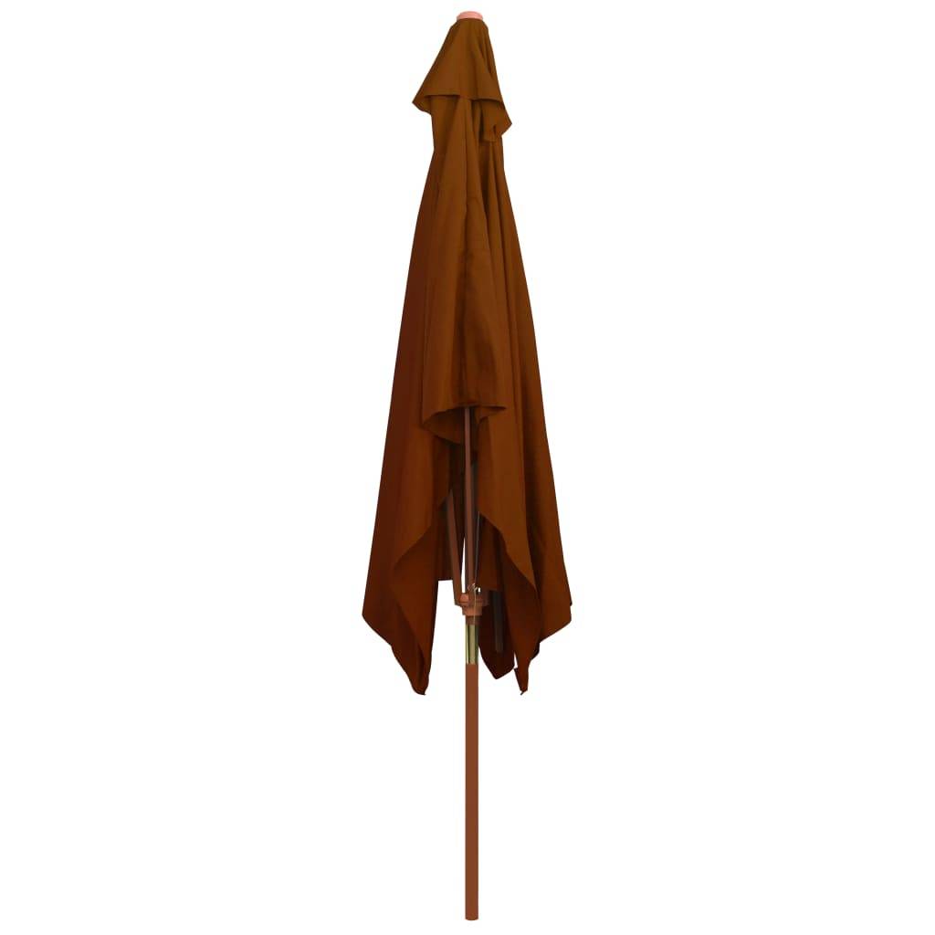 Helloshop26 - Parasol d'extérieur avec mât en bois 200 x 300 cm orange - Imagen 4