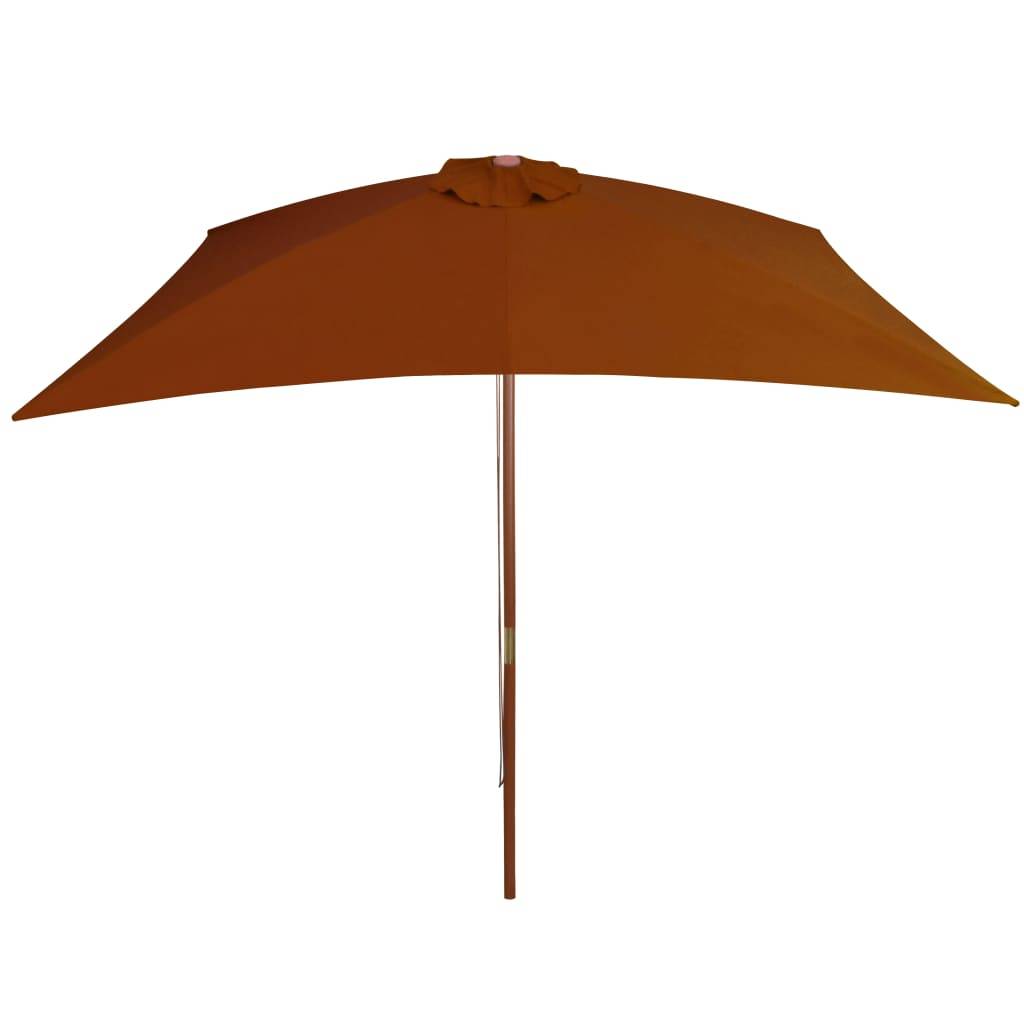 Helloshop26 - Parasol d'extérieur avec mât en bois 200 x 300 cm orange - Imagen 3