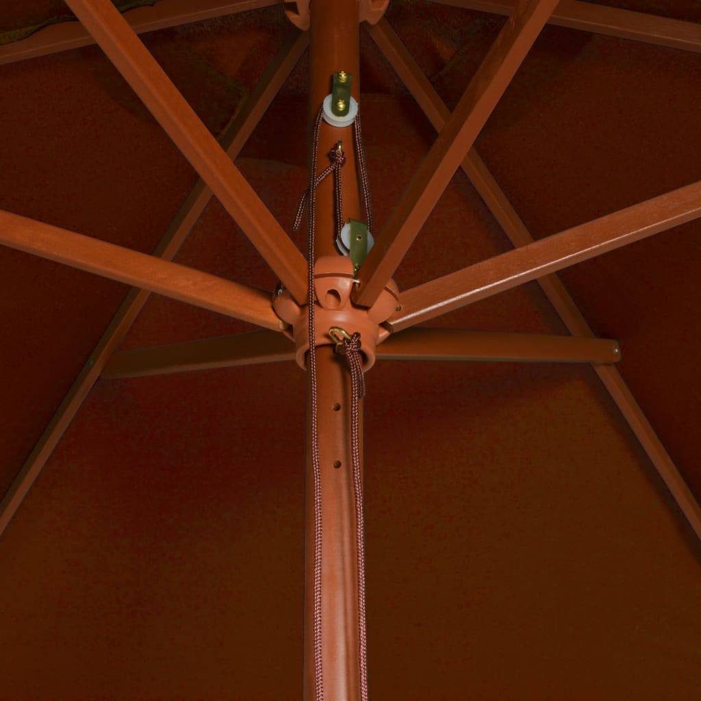 Helloshop26 - Parasol d'extérieur avec mât en bois 200 x 300 cm orange - Imagen 5