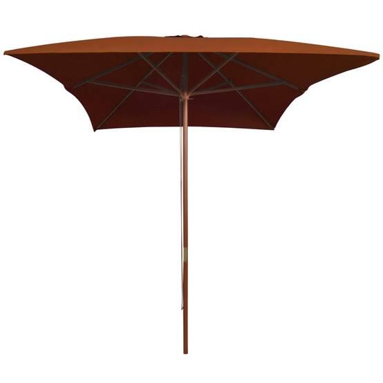 Helloshop26 - Parasol d'extérieur avec mât en bois 200 x 300 cm orange - Imagen 2