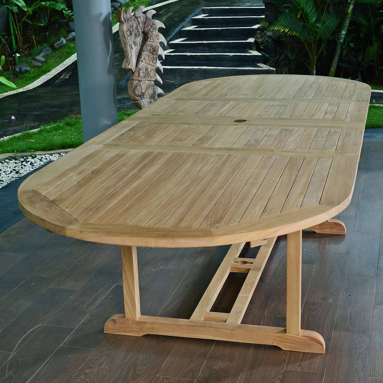 Table extensible ovale teck massif 12 places Florence - TECK'Attitude - Imagen 3
