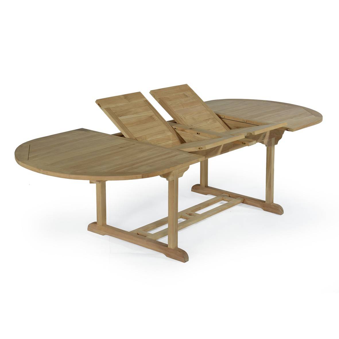 Table extensible ovale teck massif 12 places Florence - TECK'Attitude - Imagen 1