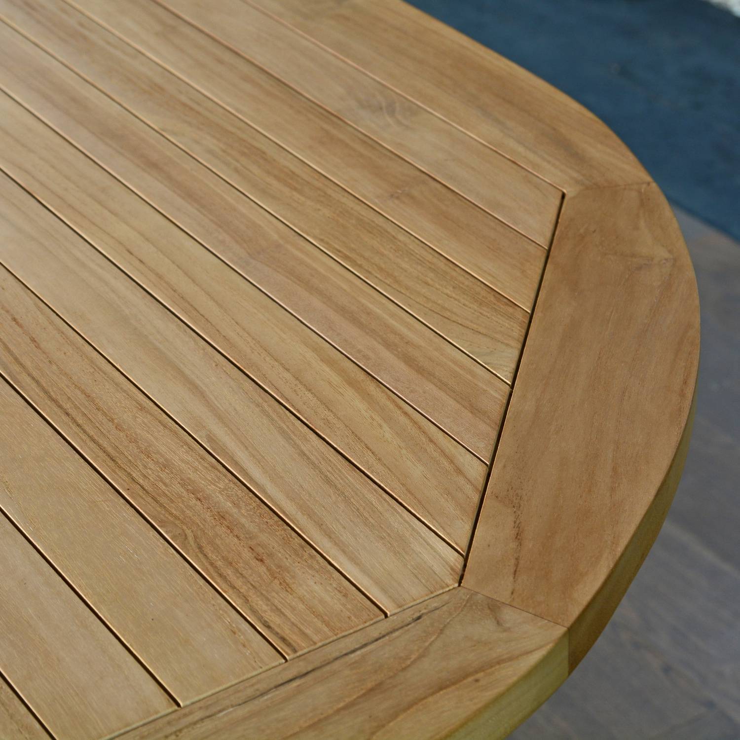 Table extensible ovale teck massif 12 places Florence - TECK'Attitude - Imagen 4