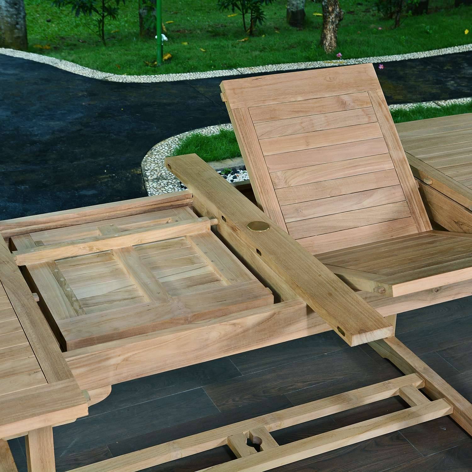 Table extensible ovale teck massif 12 places Florence - TECK'Attitude - Imagen 5