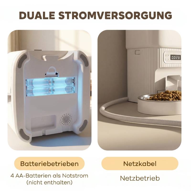 ComfortXL - Distributeur croquettes acier inoxydable chats chiens programmable 4L blanc - ComfortXL Outdoor Living - Image 6