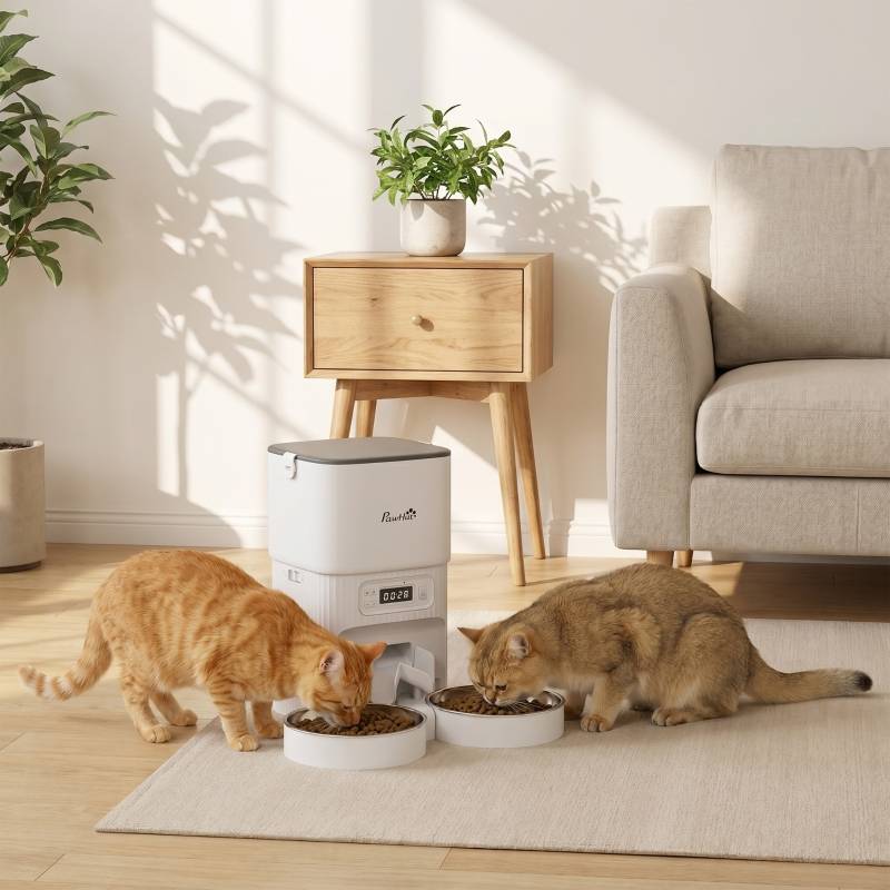ComfortXL - Distributeur croquettes acier inoxydable chats chiens programmable 4L blanc - ComfortXL Outdoor Living - Image 8