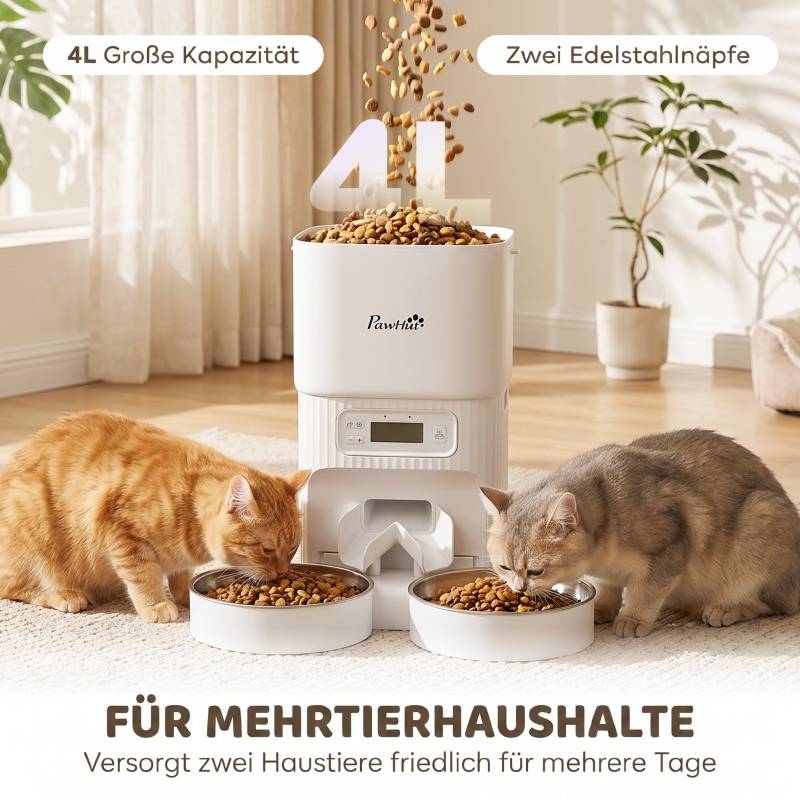 ComfortXL - Distributeur croquettes acier inoxydable chats chiens programmable 4L blanc - ComfortXL Outdoor Living - Image 4