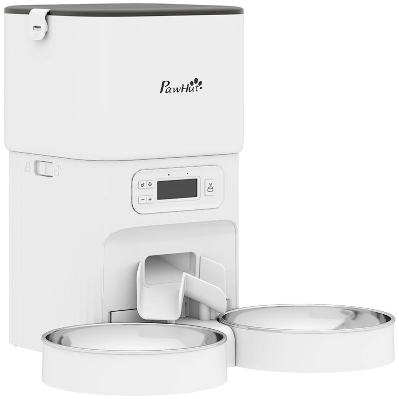 ComfortXL - Distributeur croquettes acier inoxydable chats chiens programmable 4L blanc - ComfortXL Outdoor Living - Image 1