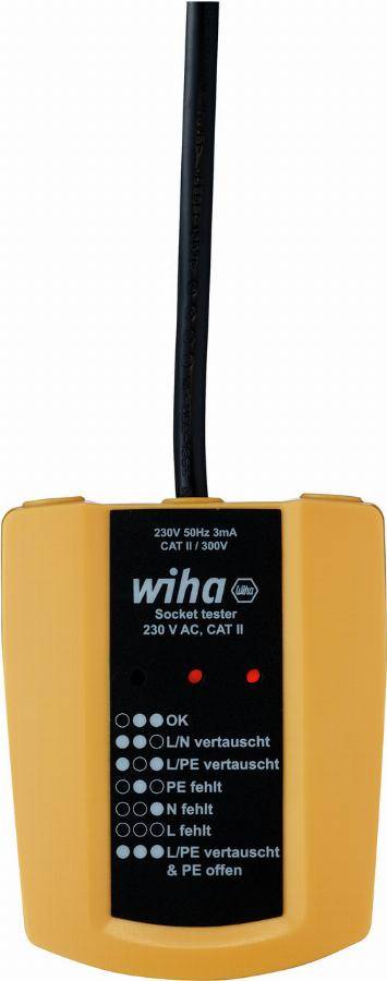 Testeur de prises de courant WIHA 230 V AC Cat. II - 45220 - Imagen 1