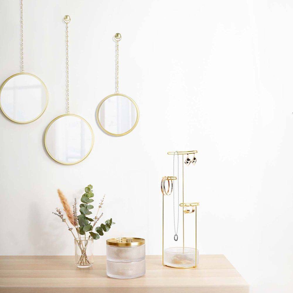 Umbra - Miroirs ronds suspendus Dima (Lot de 3) Or Umbra - Imagen 2
