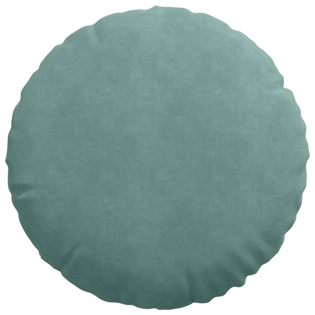 Lot de 2 Coussins de Siège Ronds Velours Décoratif Déhoussable pour Salon Vert Mer Ø 40 x 13 cm – ComfortXL Outdoor Living - Image 6