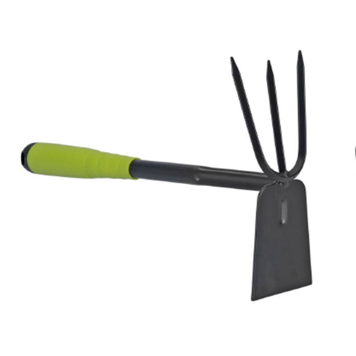 Kit 3 outils de jardin Acier renforcé Manche plastique Serfouette Transplantoir Rateau ITOOLS - Imagen 3