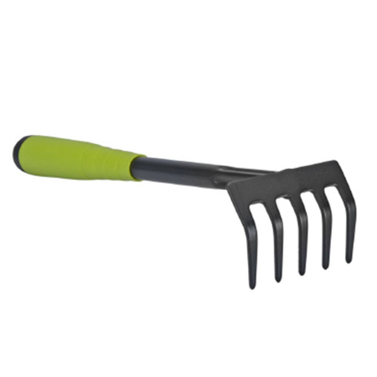 Kit 3 outils de jardin Acier renforcé Manche plastique Serfouette Transplantoir Rateau ITOOLS - Imagen 4