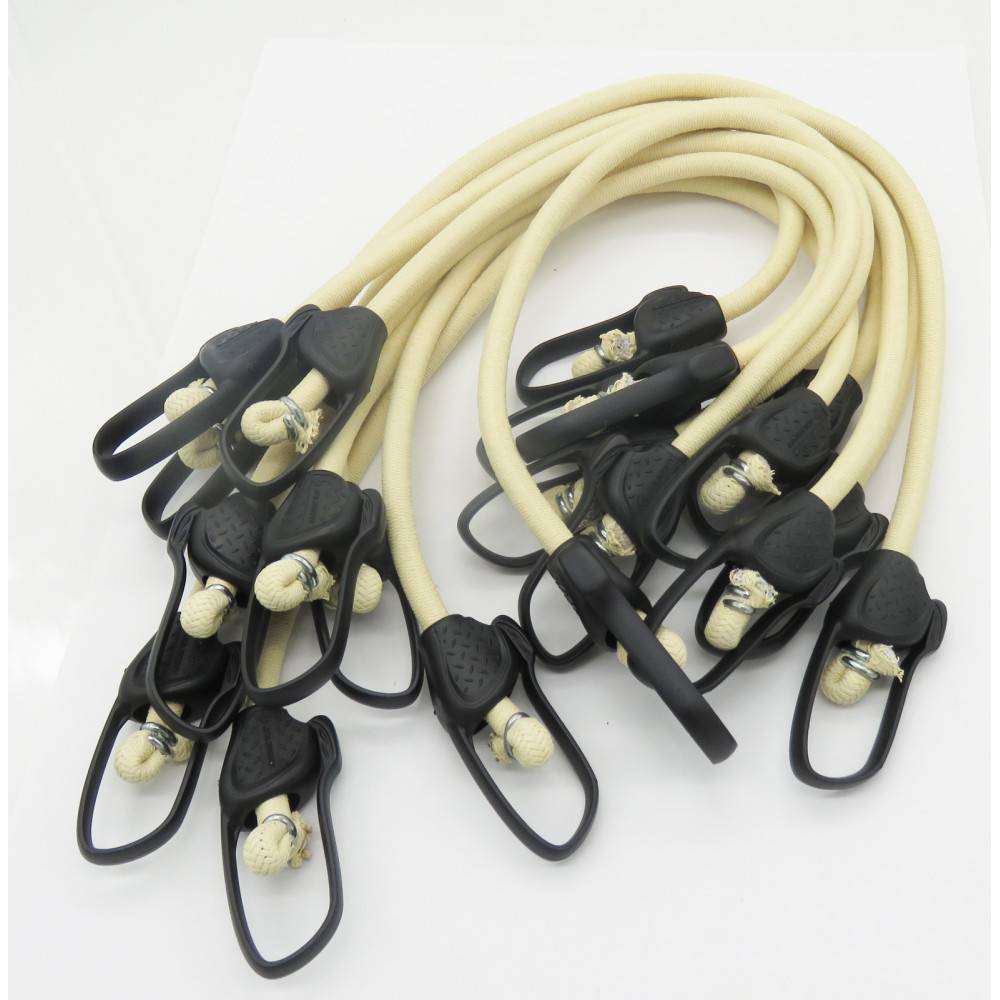 Lot de 10 tendeurs sandows Beige 60 cm - Embouts plastiques - Imagen 1