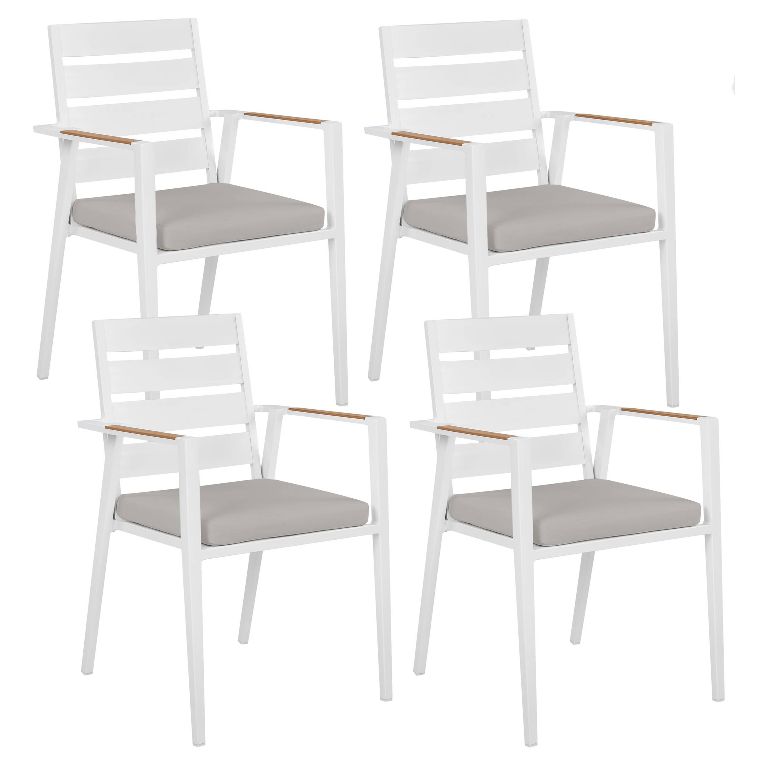 Beliani - Set de salle à manger, 4 Personnes Aluminium Gris MALETTO/TAVIANO - Beliani - Imagen 5