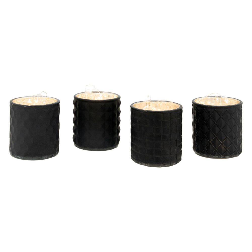 Aubry Gaspard - Photophore noir en verre teinté mat (Lot de 4) - Imagen 2