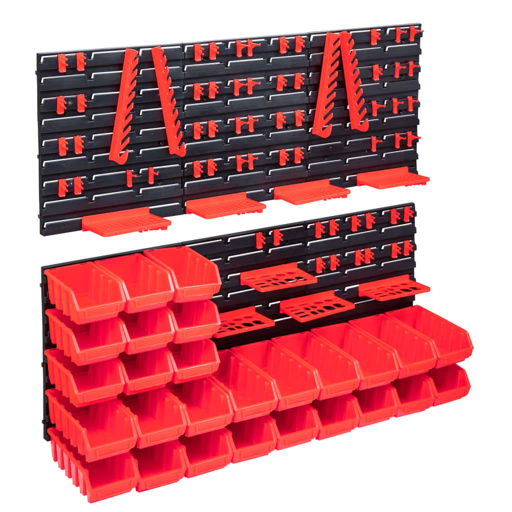 Helloshop26 - Kit de bacs de stockage et panneaux muraux 103 pièces rouge et noir - Imagen 1