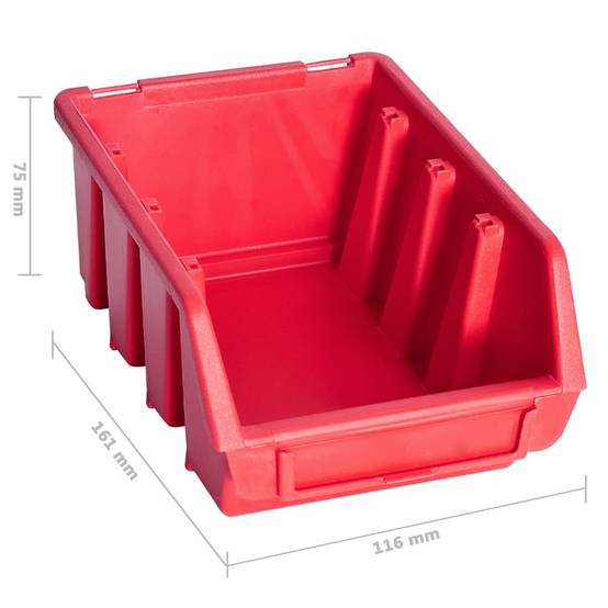 Helloshop26 - Kit de bacs de stockage et panneaux muraux 103 pièces rouge et noir - Imagen 7