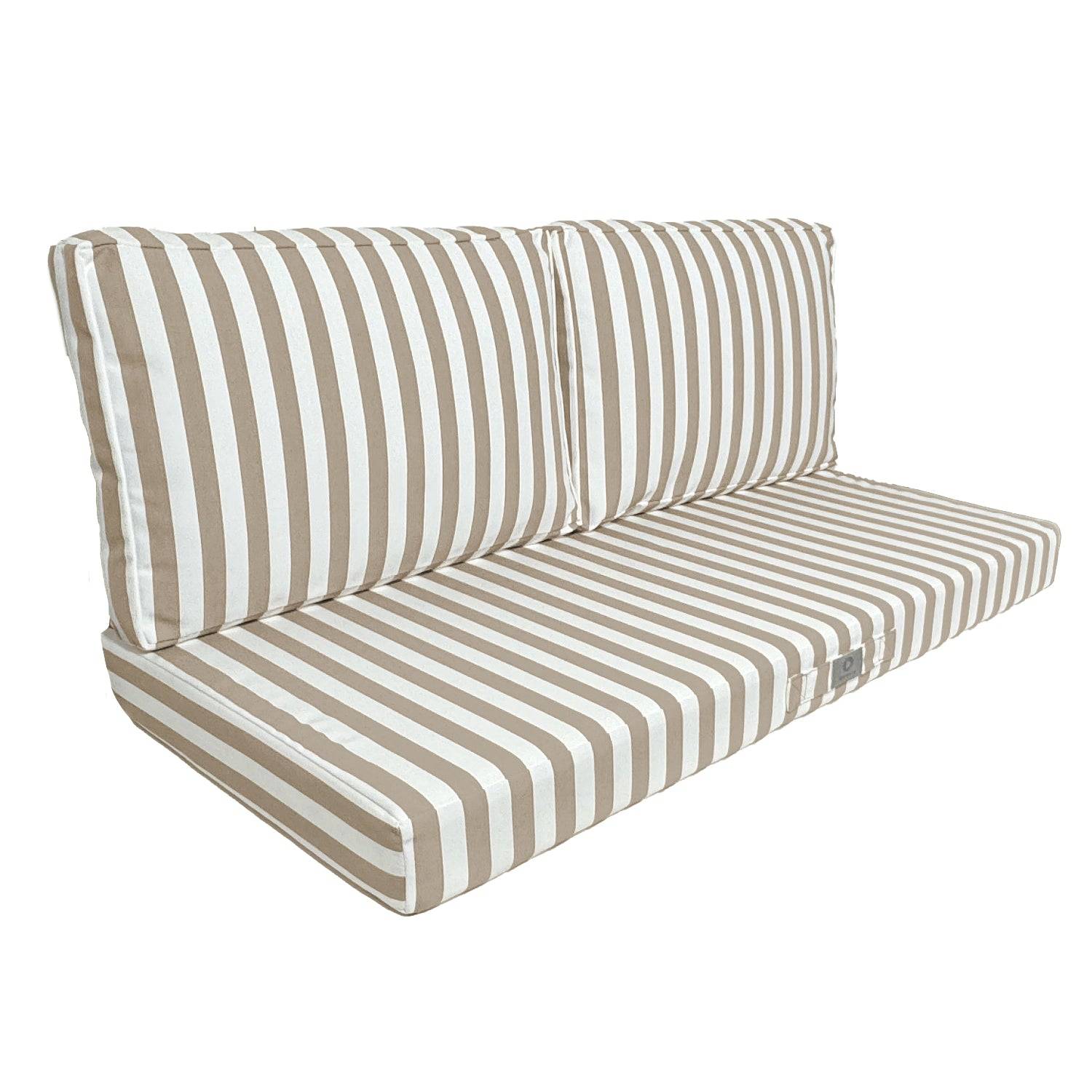 Coussins pour salon de jardin déhoussable 120x60cm Rayure beige - Déco arts - Image 1