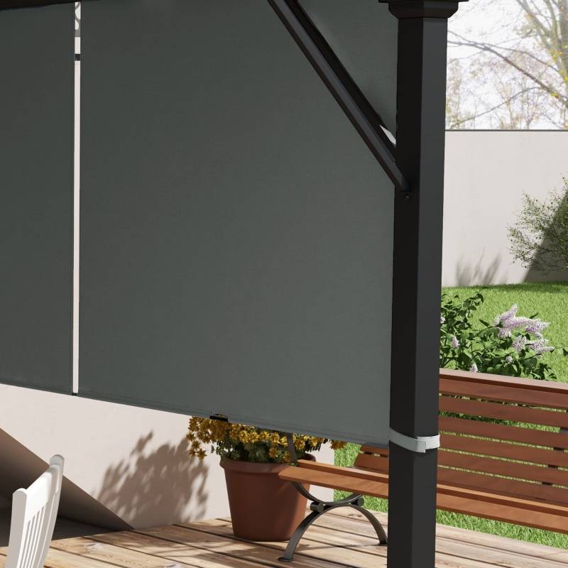 Toile de rechange pergola polyester pour tonnelle 3x3m protection UV gris foncé - ComfortXL Outdoor Living - Image 8