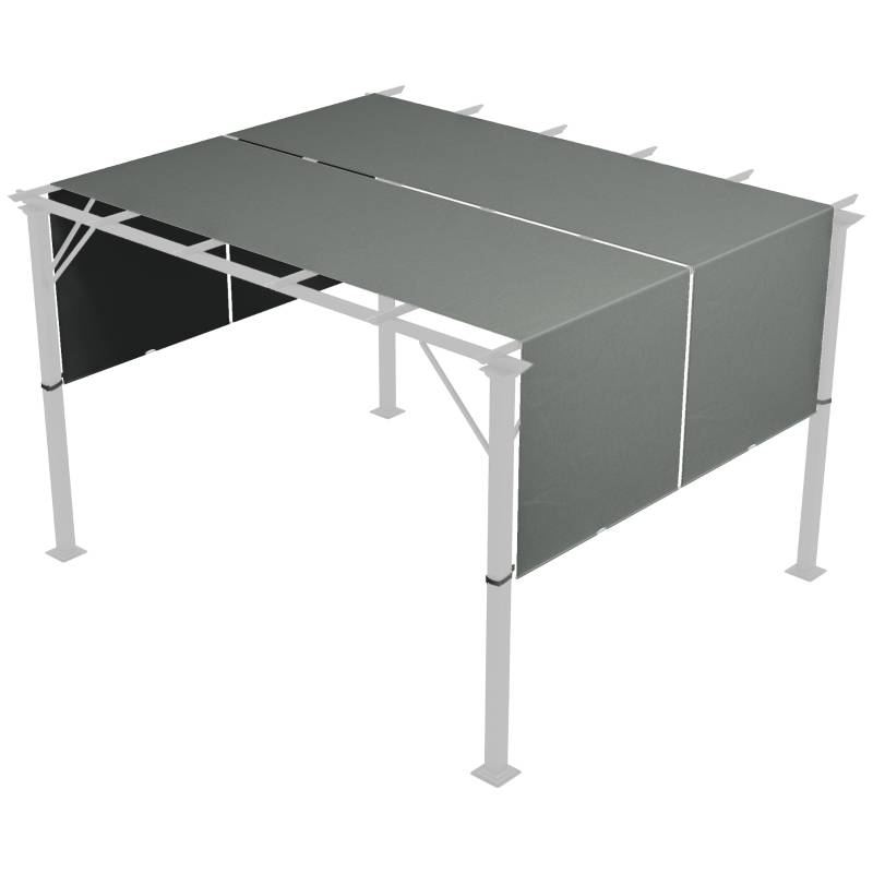 Toile de rechange pergola polyester pour tonnelle 3x3m protection UV gris foncé - ComfortXL Outdoor Living - Image 1