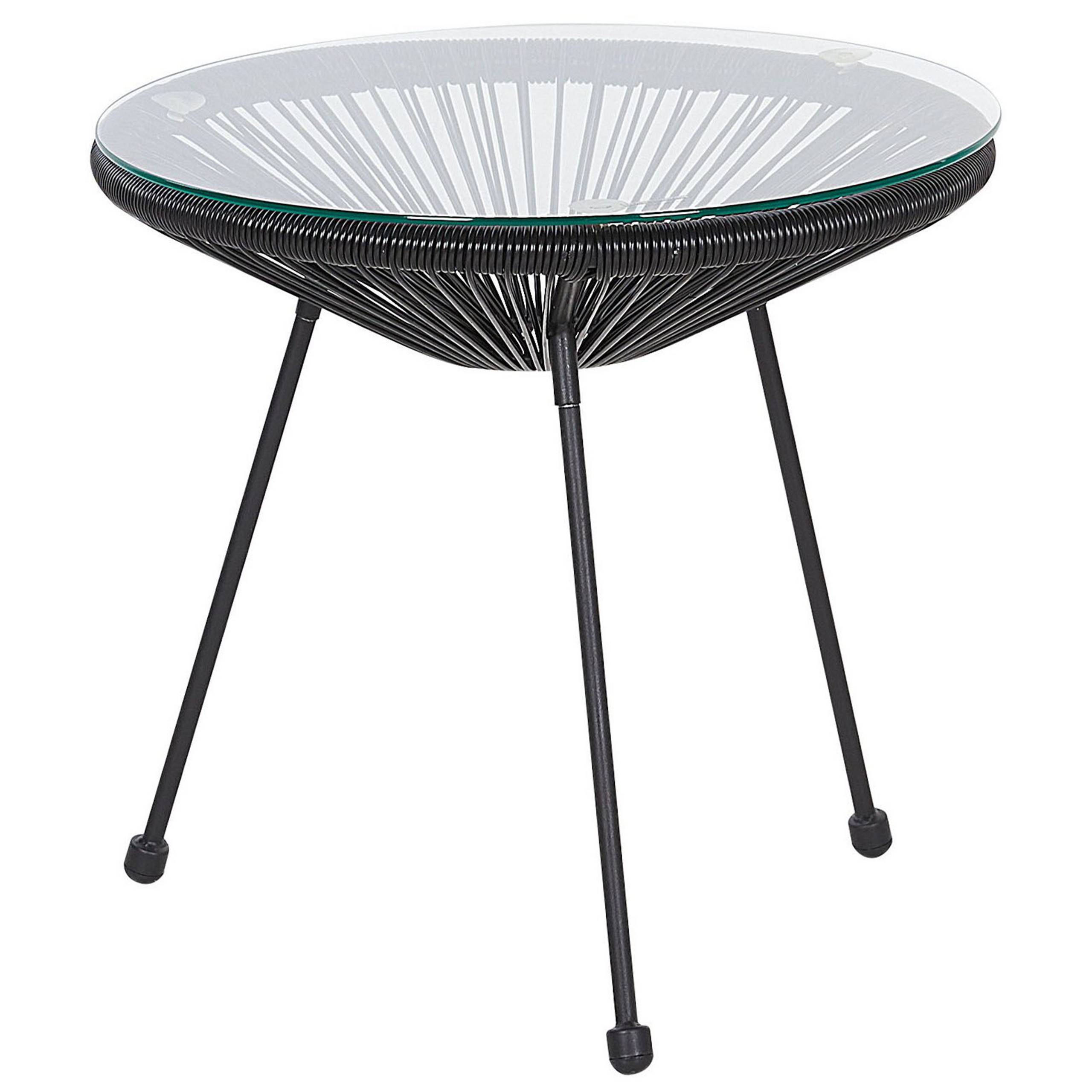 Beliani - Ensemble de Salon ou Jardin 2 Chaises Fauteuils Type Spaghetti et Petite Table Basse en Rotin PE Noir et Acier Design Industriel Tendance Beliani - Imagen 4