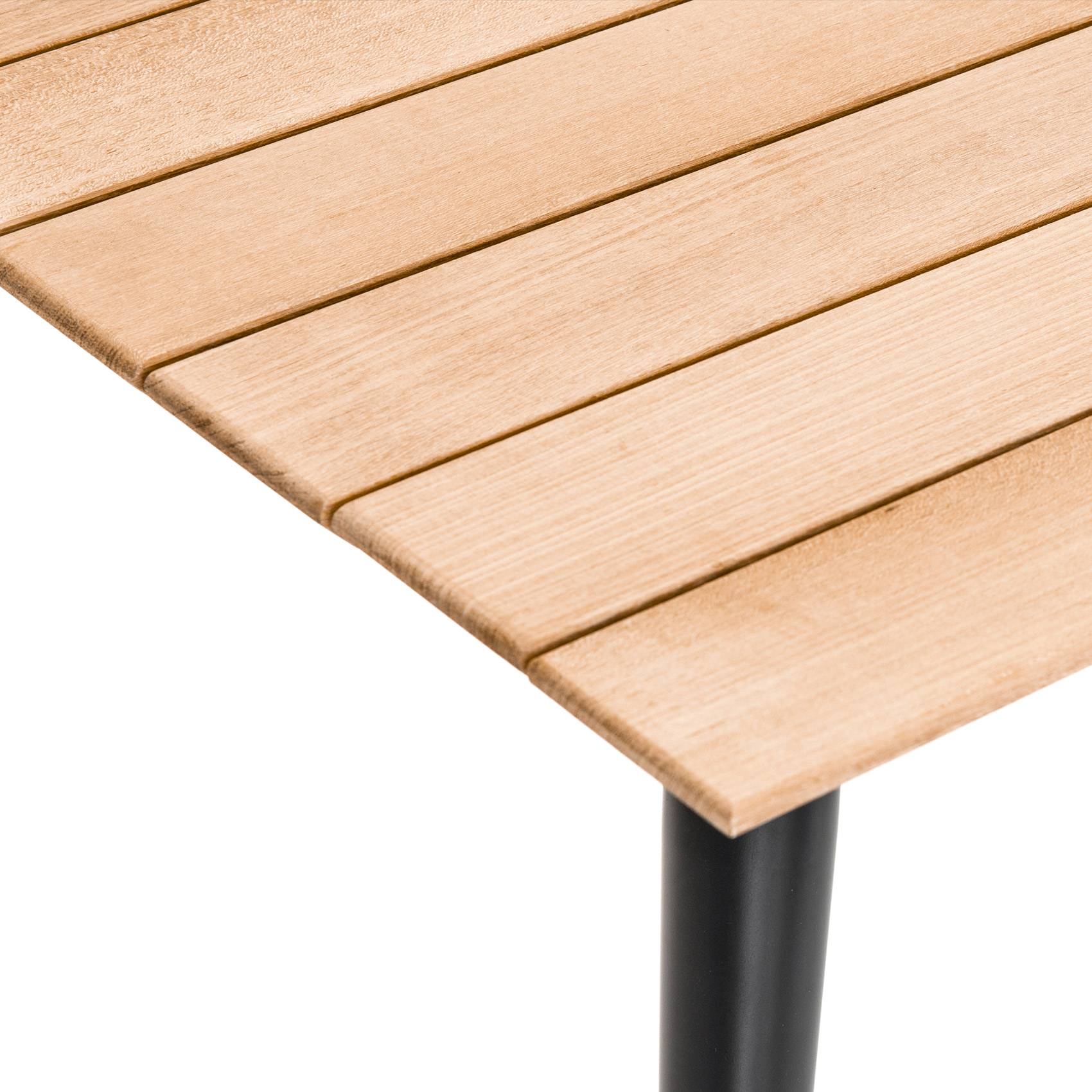Table de jardin esprit indus - JARDILINE - Bois - Noir - Image 3