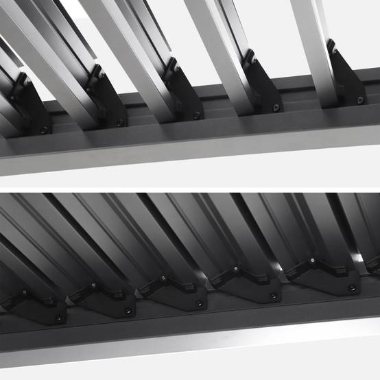 Pergola bioclimatique anthracite aluminium et acier lames orientables 3x3m - Imperial | sweeek - Image 6