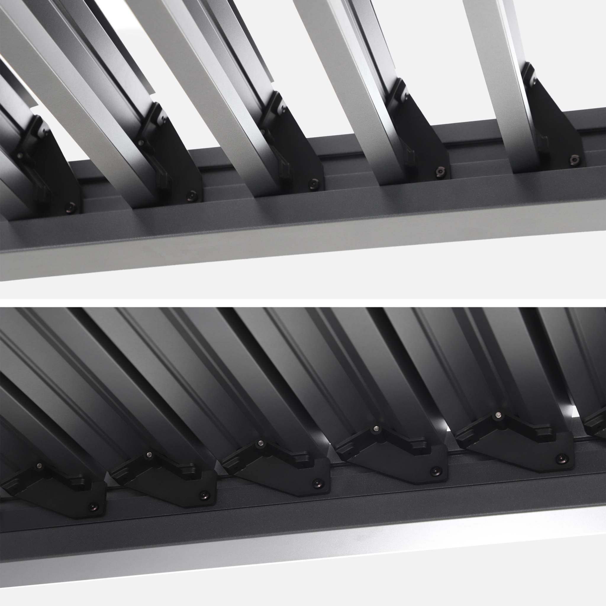 Pergola bioclimatique anthracite aluminium et acier lames orientables 3x3m - Imperial | sweeek - Image 6