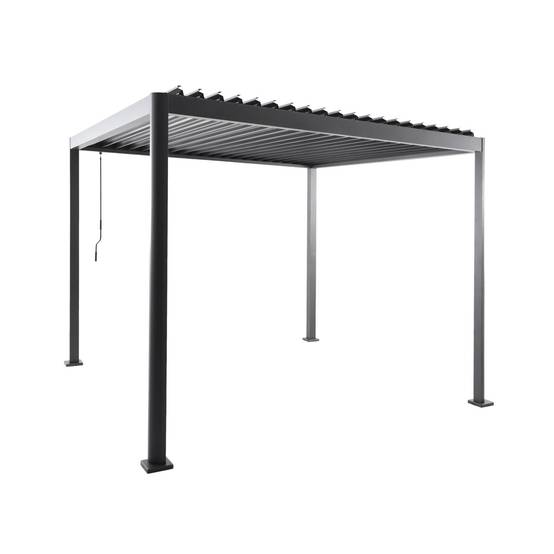 Pergola bioclimatique anthracite aluminium et acier lames orientables 3x3m - Imperial | sweeek - Image 2