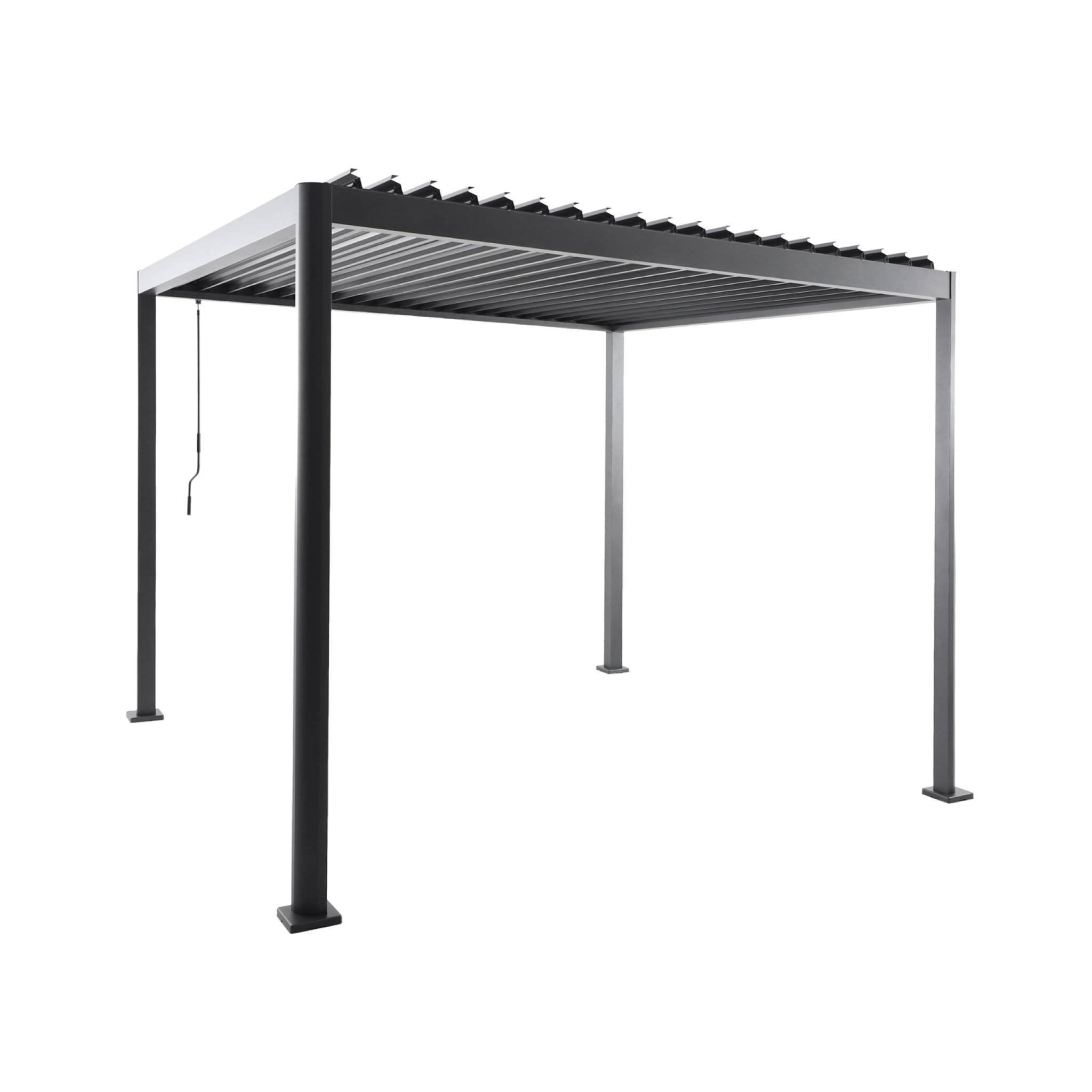 Pergola bioclimatique anthracite aluminium et acier lames orientables 3x3m - Imperial | sweeek - Image 2